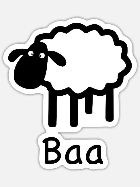 Niedliches Baa-Schaf | Pyrenäenlinien-Labor - Sticker Größe S (10 x 10 cm) - Mattweiß