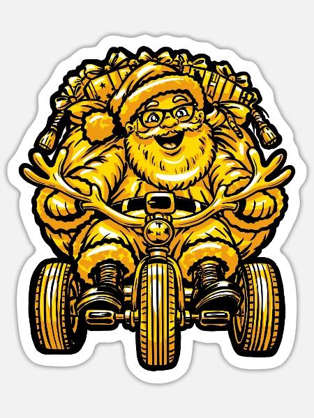 Weihnachten Weihnachtsmann - Sticker Größe S (10 x 10 cm) - Mattweiß
