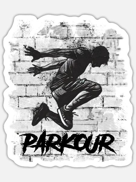 Parkour - Sticker Größe S (10 x 10 cm) - Mattweiß