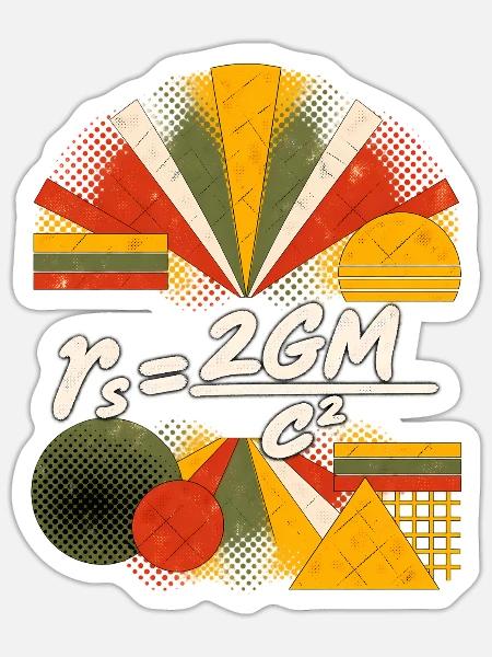 Schwarzschild-Radius – Physikalische Gleichung - Sticker Größe S (10 x 10 cm) - Mattweiß