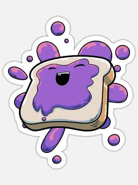 Marmelade Gelee Toast - Sticker Größe S (10 x 10 cm) - Mattweiß