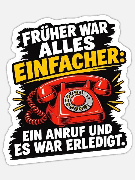 Telefon Formular Bürokratie - Sticker Größe S (10 x 10 cm) - Mattweiß