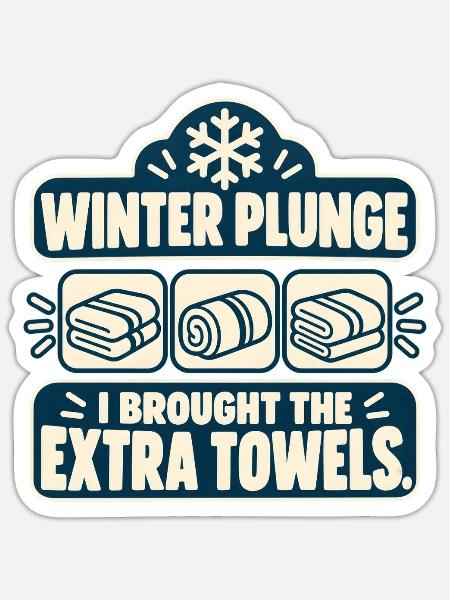 Winter Sprung Kaltwasser-challenge Schwimmfinisher - Sticker Größe S (10 x 10 cm) - Mattweiß