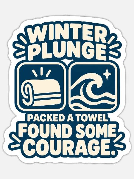 Winter Sprung Kaltwasser-challenge Schwimmfinisher - Sticker Größe S (10 x 10 cm) - Mattweiß