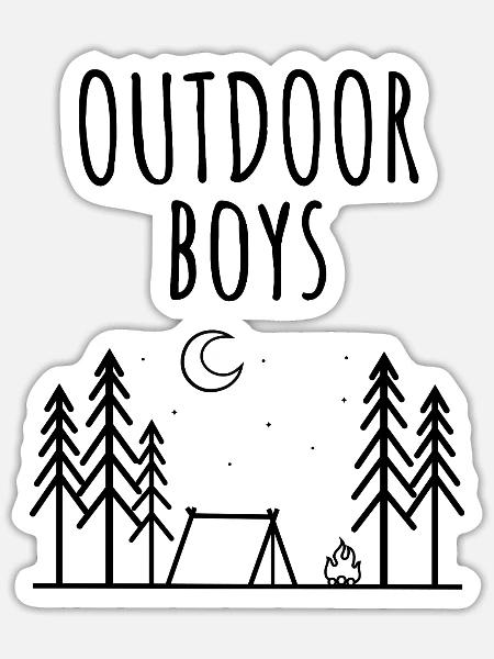 Outdoor Boys - Sticker Größe S (10 x 10 cm) - Mattweiß