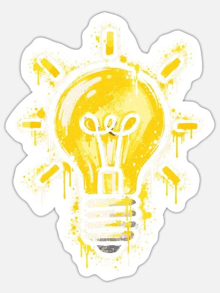 Leuchtende Idee Motiv - Sticker Größe S (10 x 10 cm) - Mattweiß