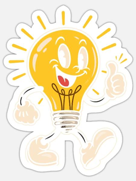 Leuchtende Daumenfreude - Sticker Größe S (10 x 10 cm) - Mattweiß