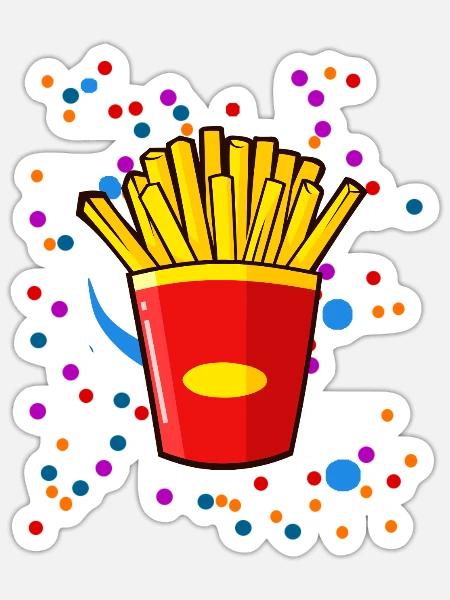 Frittenparty Konfetti - Sticker Größe S (10 x 10 cm) - Mattweiß