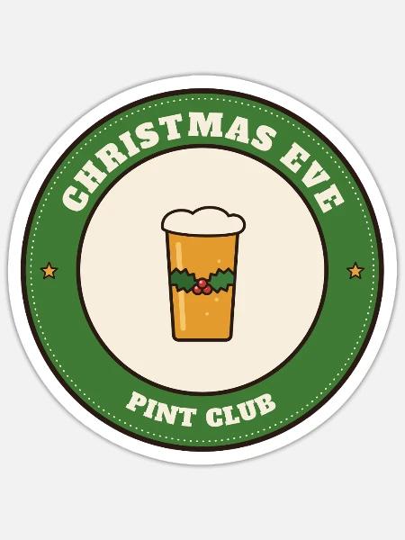 Heiligabend-Pint-Club - Sticker Größe S (10 x 10 cm) - Mattweiß