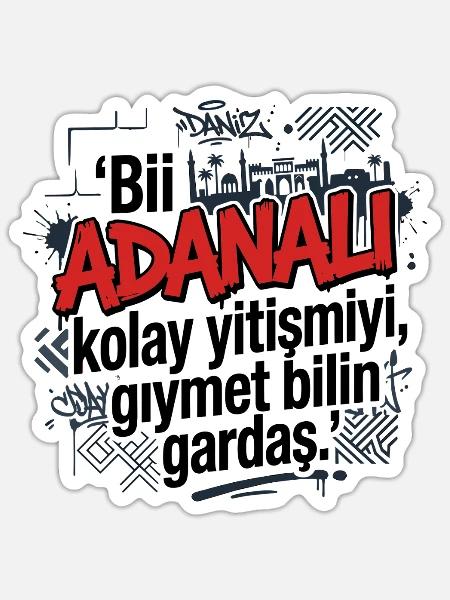 Adanali Adana 01 Cukurova Türkei Heimat Design - Sticker Größe S (10 x 10 cm) - Mattweiß