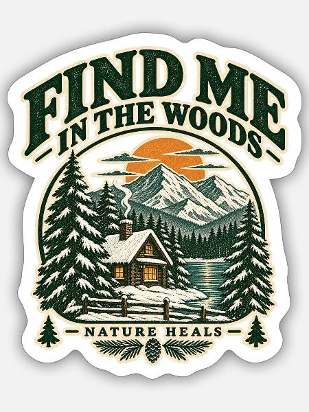 Finde mich im Wald - Sticker Größe S (10 x 10 cm) - Mattweiß