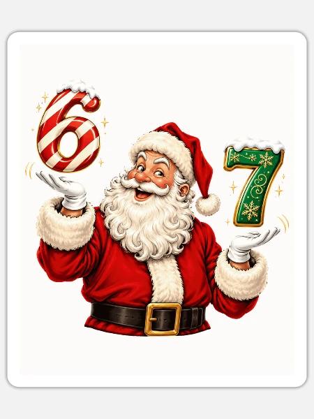 Weihnachtszauber Santa 67 - Sticker Größe S (10 x 10 cm) - Mattweiß