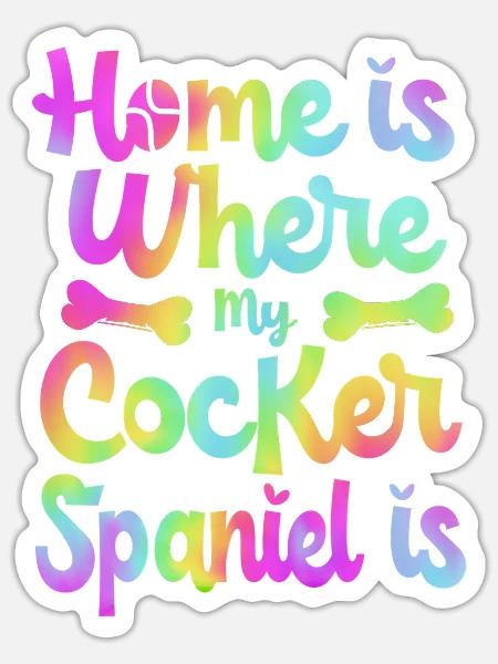 Cocker Spaniel Mama Hundemama - Sticker Größe S (10 x 10 cm) - Mattweiß