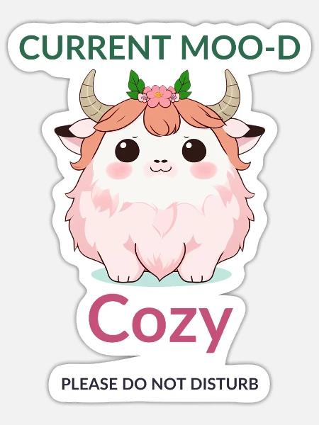 Aktuelle Moo-d Cozy Cow - Sticker Größe S (10 x 10 cm) - Mattweiß