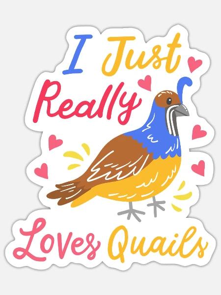 Wachtel Spruch Humor - Sticker Größe S (10 x 10 cm) - Mattweiß