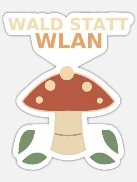 Wald statt WLAN - Sticker Größe S (10 x 10 cm) - Mattweiß