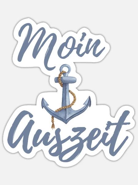 Moin Auszeit - Sticker Größe S (10 x 10 cm) - Mattweiß