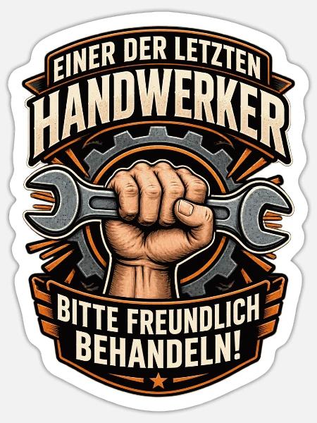 Letzter Handwerker Kraftlogo - Sticker Größe S (10 x 10 cm) - Mattweiß