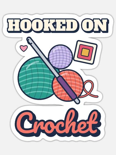 Gehäkelt am Häkeln - Sticker Größe S (10 x 10 cm) - Mattweiß