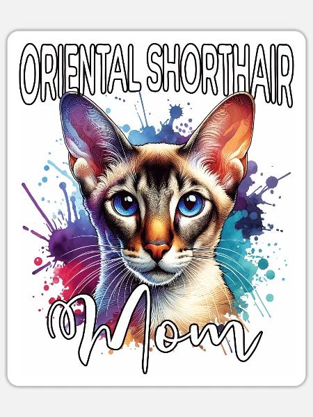 Orientalisch Kurzhaar Mama - Sticker Größe S (10 x 10 cm) - Mattweiß