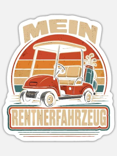Mein Rentnerfahrzeug Golf Caddy - Sticker Größe S (10 x 10 cm) - Mattweiß