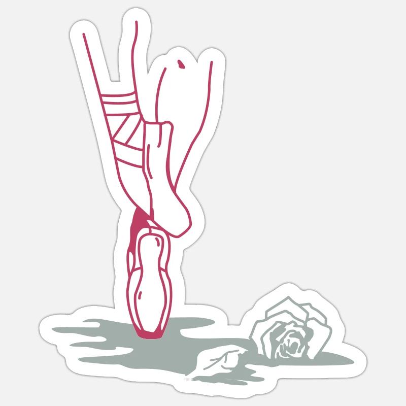 ballet passion - Sticker taille S (10 x 10 cm) - blanc mat