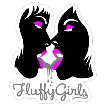 fluffy girls - Sticker size S (10 x 10 cm) - white matte - Front