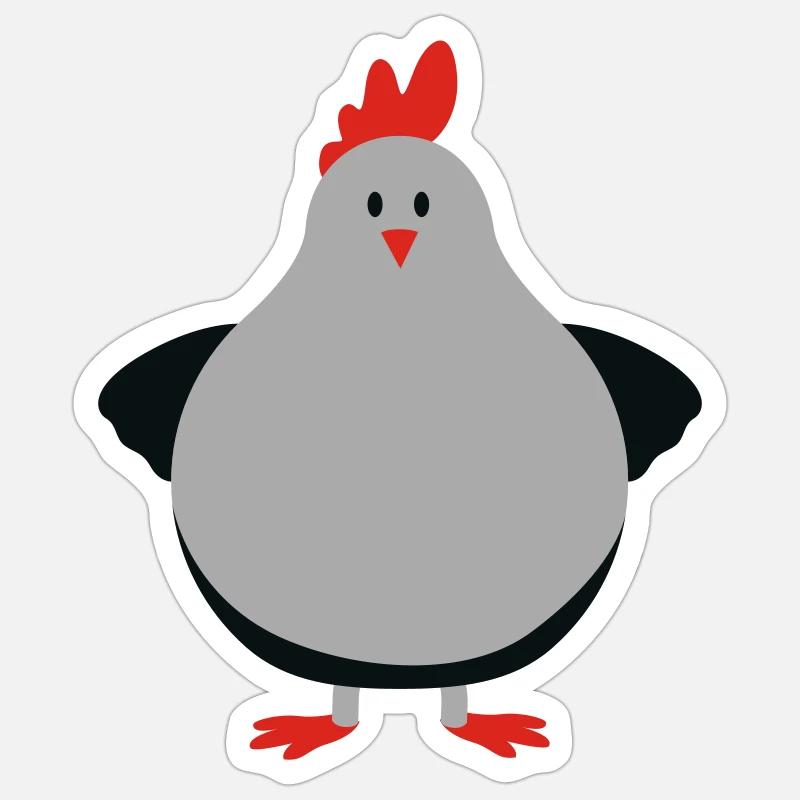 fat chick Sticker Größe S (10 x 10 cm)