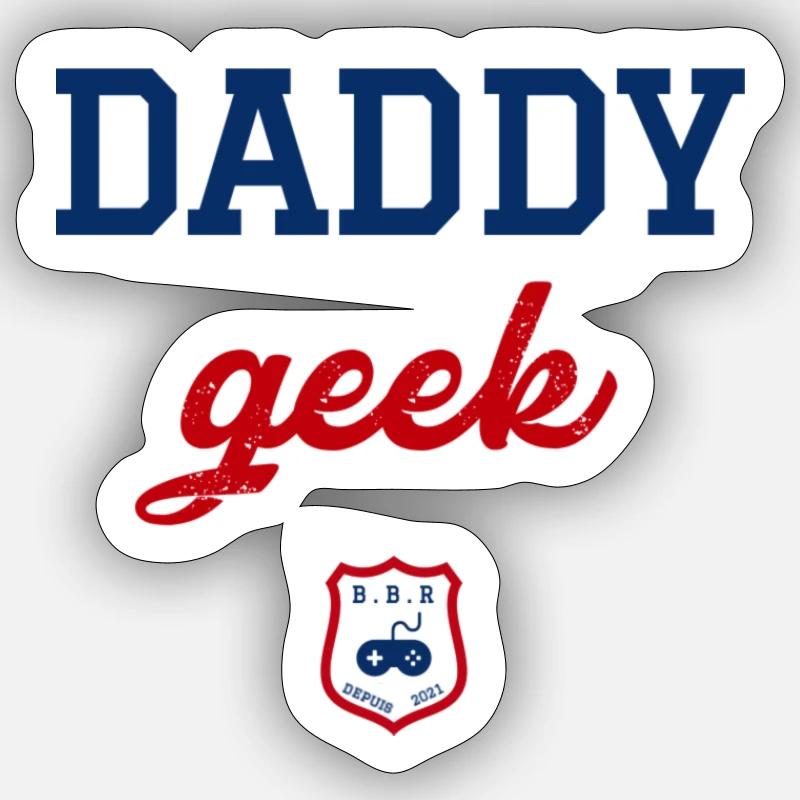 DADDY geek - Sticker size S (10 x 10 cm) - white matte