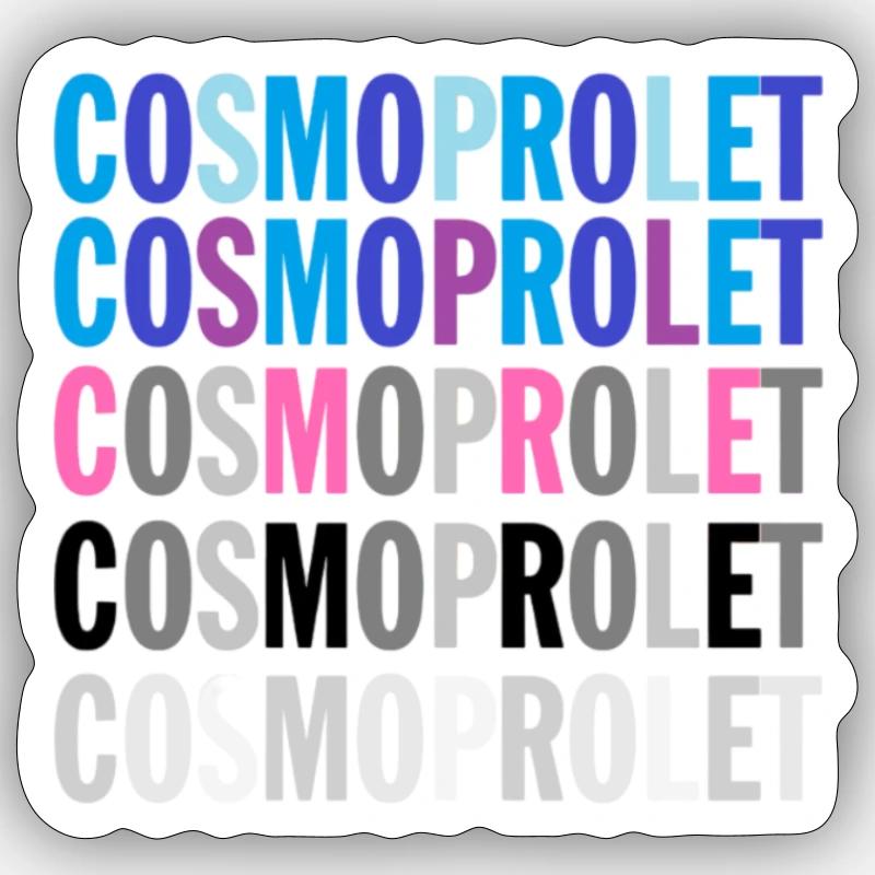 CosmoProlet Multi Blue Grey Pink 2 Sticker Größe S (10 x 10 cm)