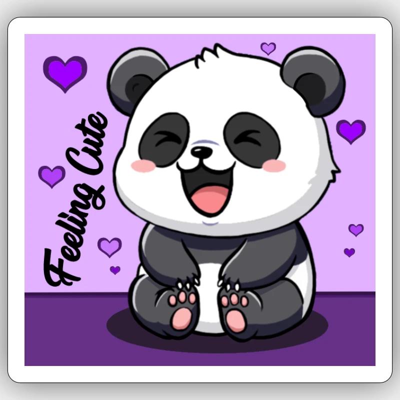Panda - Se sentir mignon Sticker taille S (10 x 10 cm)