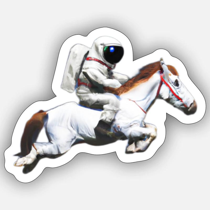 Astronaute à cheval? Sticker taille S (10 x 10 cm)