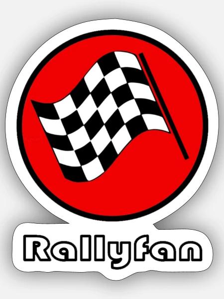 Rally-Fan Ziel rot - Sticker Größe S (10 x 10 cm) - Mattweiß