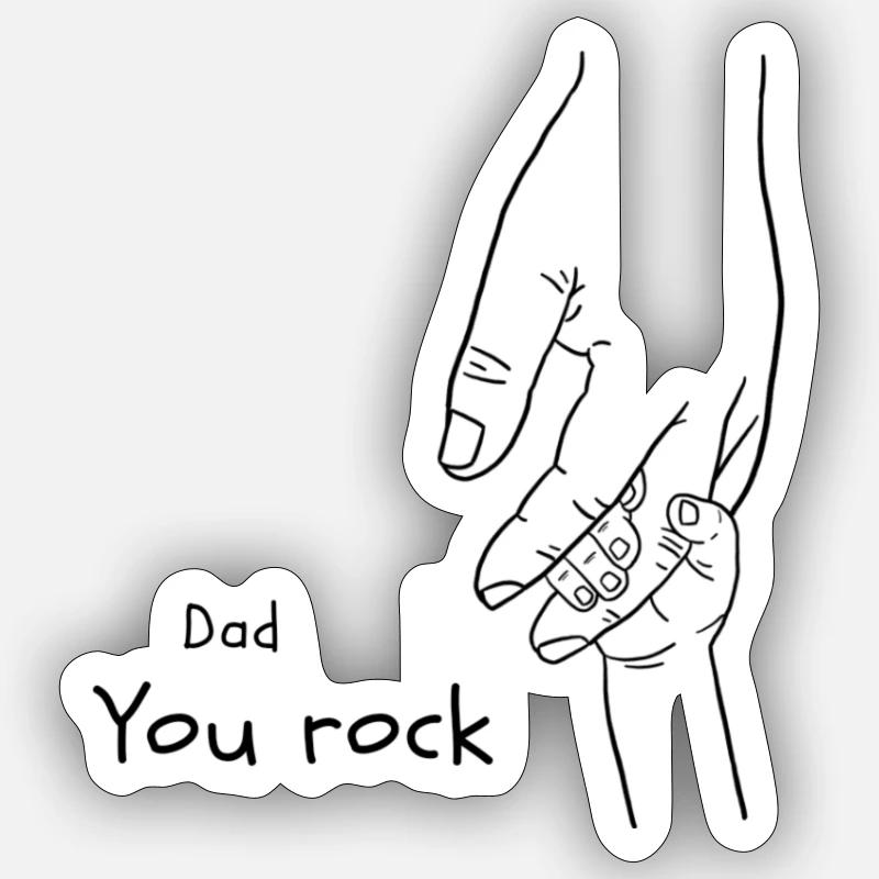 Papa. Tu assures. - Sticker taille S (10 x 10 cm) - blanc mat