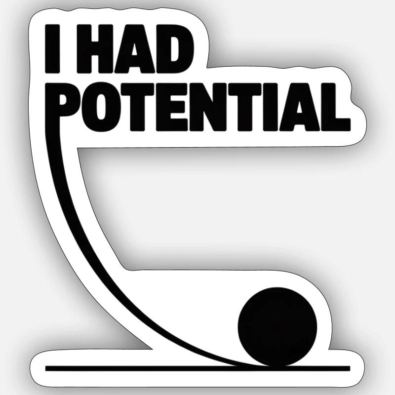 Potential in Motion Science Wit - Sticker size S (10 x 10 cm) - white matte