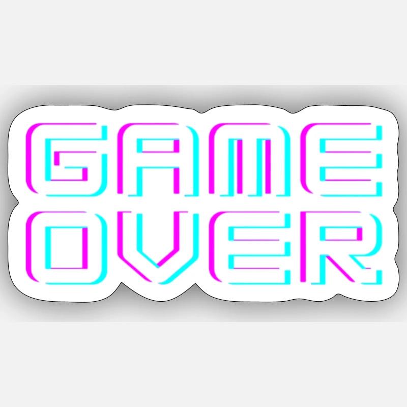 Game OVER Gaming - Sticker size S (10 x 10 cm) - white matte