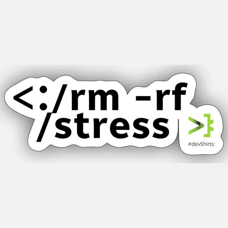 Belastungscode: rm -rf spannung - Sticker Größe S (10 x 10 cm) - Mattweiß