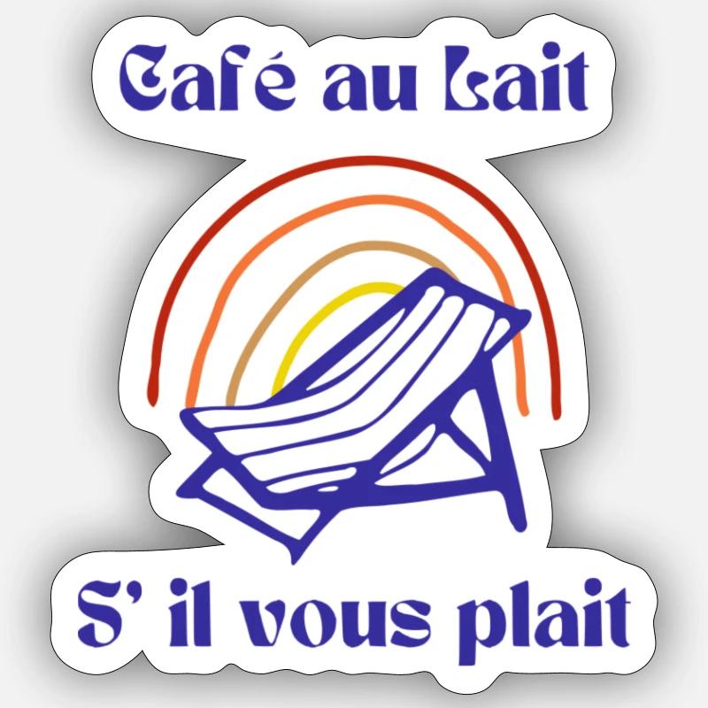 Kaffee bitte - Sticker Größe S (10 x 10 cm) - Mattweiß