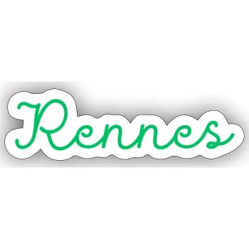 Rennes - Sticker taille S (10 x 10 cm) - blanc mat - Devant