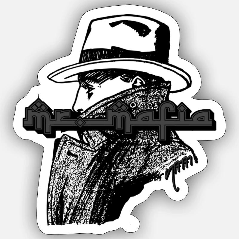 MrMafia - Sticker Größe S (10 x 10 cm) - Mattweiß
