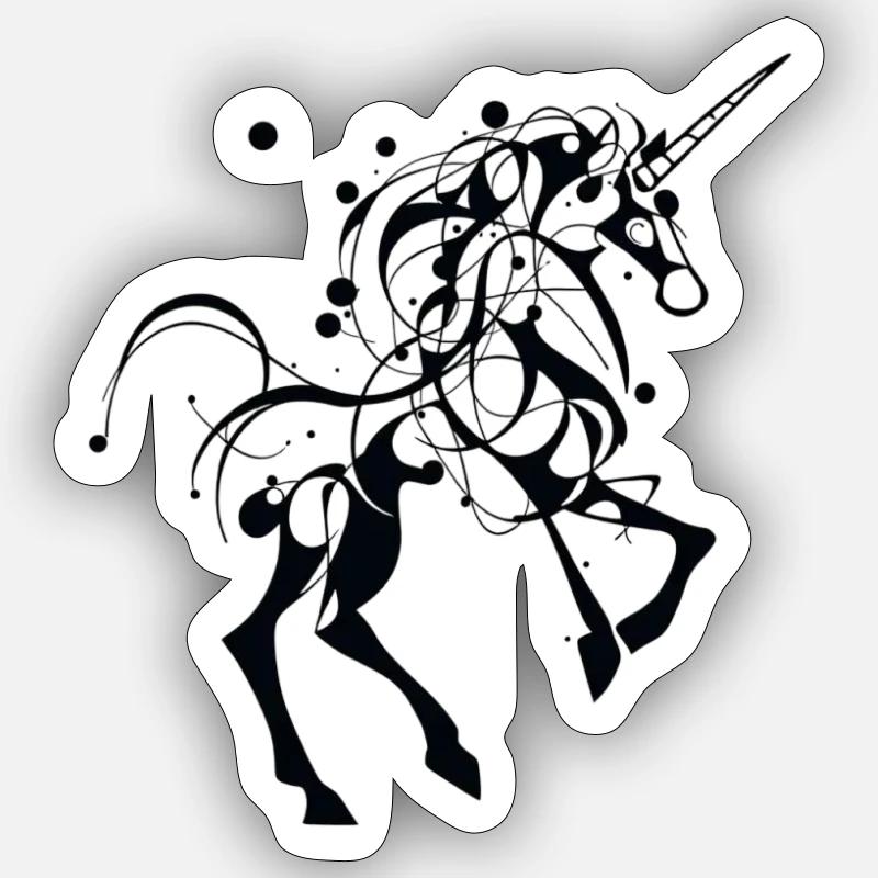 Einhorn - Sticker Größe S (10 x 10 cm) - Mattweiß