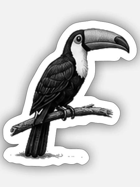 GEEKLEY – Bestiarium – Tukan - Sticker Größe S (10 x 10 cm) - Mattweiß