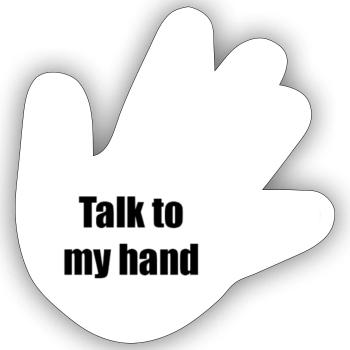 talktomyhand - Sticker taille S (10 x 10 cm) - blanc mat - Devant