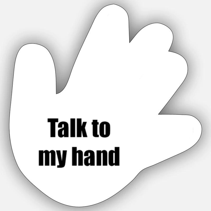 talktomyhand - Sticker taille S (10 x 10 cm) - blanc mat