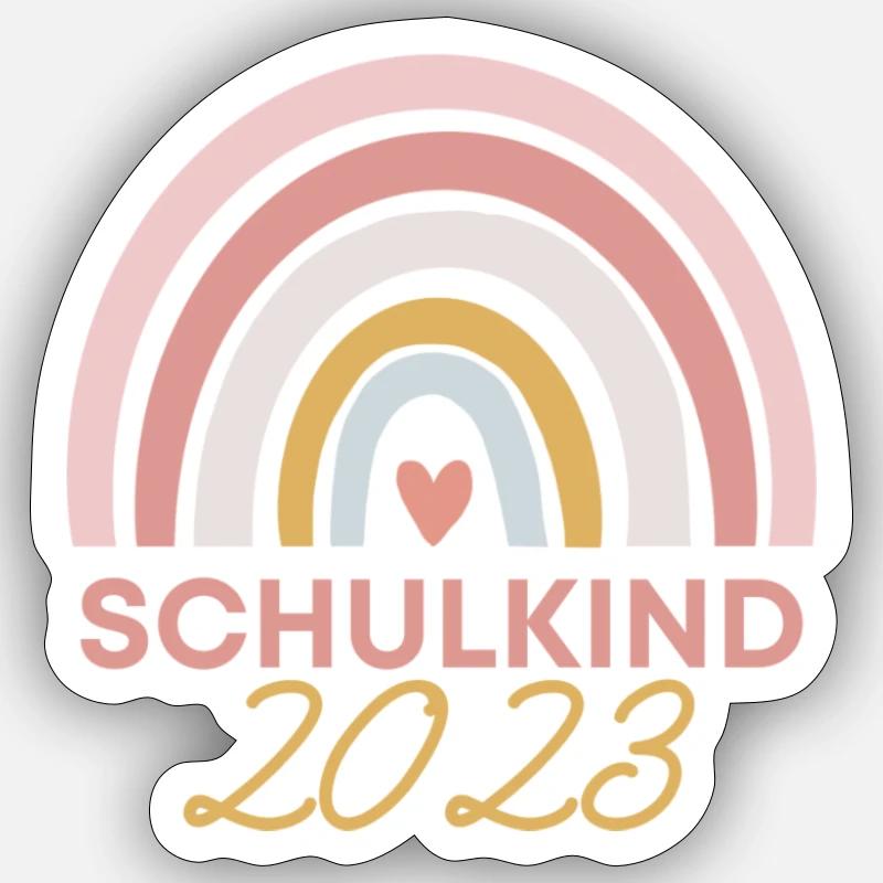 Schulkind 2023 - Sticker Größe S (10 x 10 cm) - Mattweiß