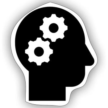 Clever und Nachdenken - Sticker Größe S (10 x 10 cm) - Mattweiß - Vorne