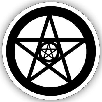 Doppeltes Pentgramm - Sticker Größe S (10 x 10 cm) - Mattweiß - Vorne
