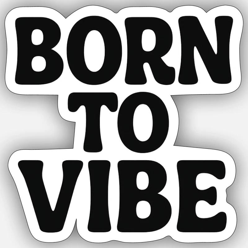 Né pour viber - Sticker taille S (10 x 10 cm) - blanc mat