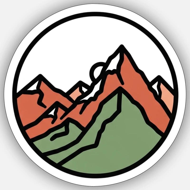 Coucher de soleil des montagnes du district Sticker taille S (10 x 10 cm)