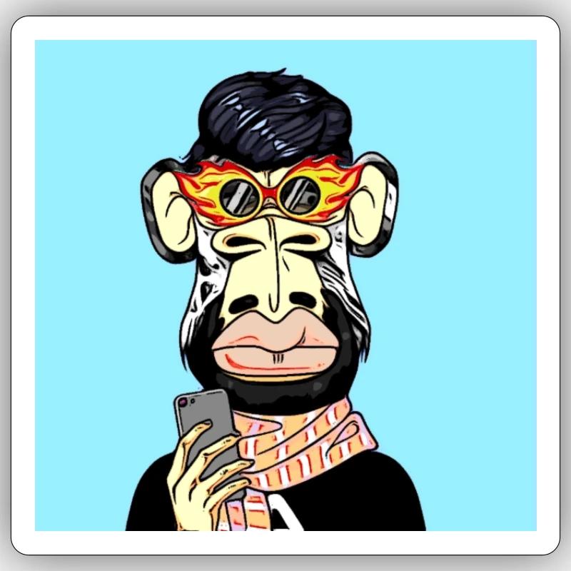 ape with style - Sticker Größe S (10 x 10 cm) - Mattweiß